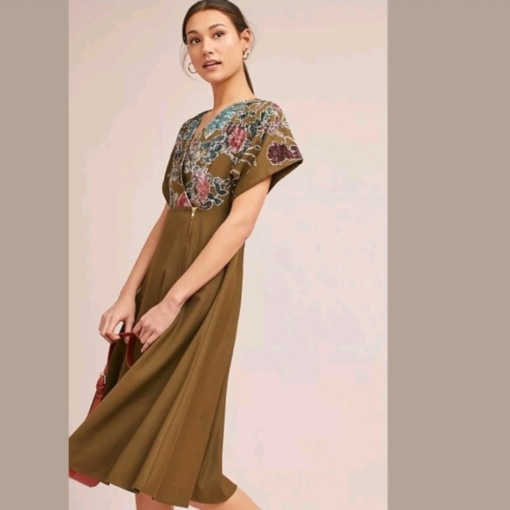 Anthropologie Hemant & Nandita Floral Midi Dress